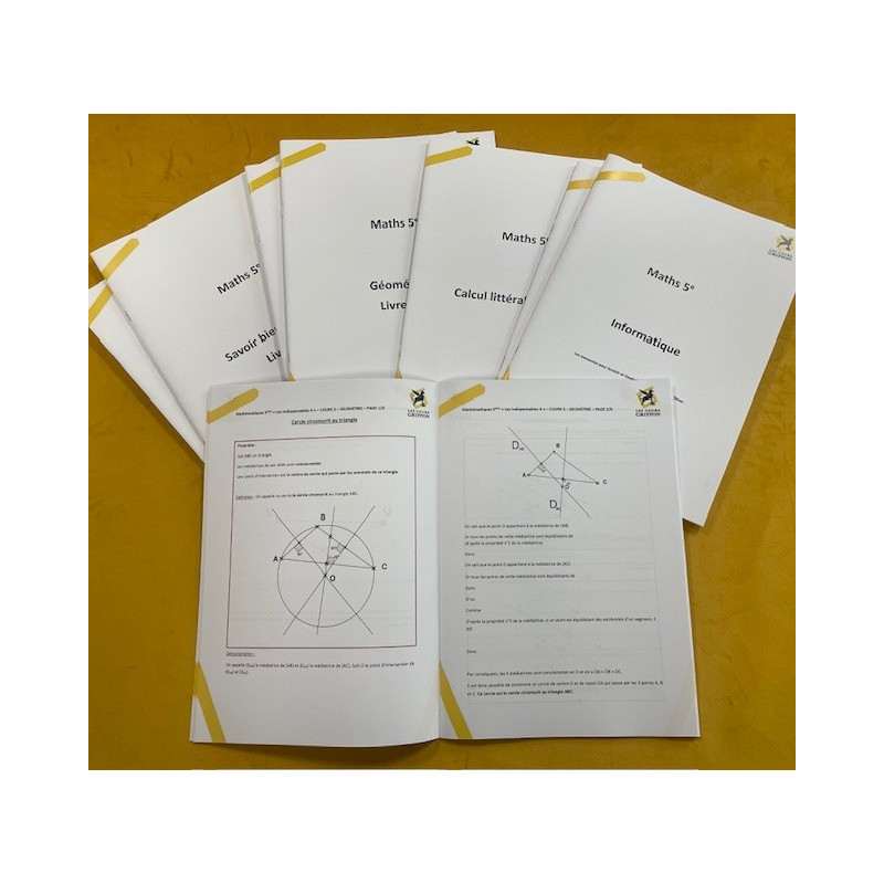 Maths 5e Livrets pour suivre les cours en vidéo