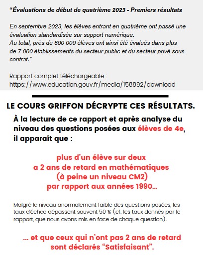 évaluations nationales maths 4ème - Cours Griffon