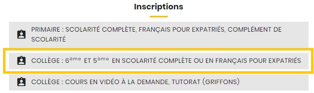 Inscription école à la maison au collège | Cours Griffon