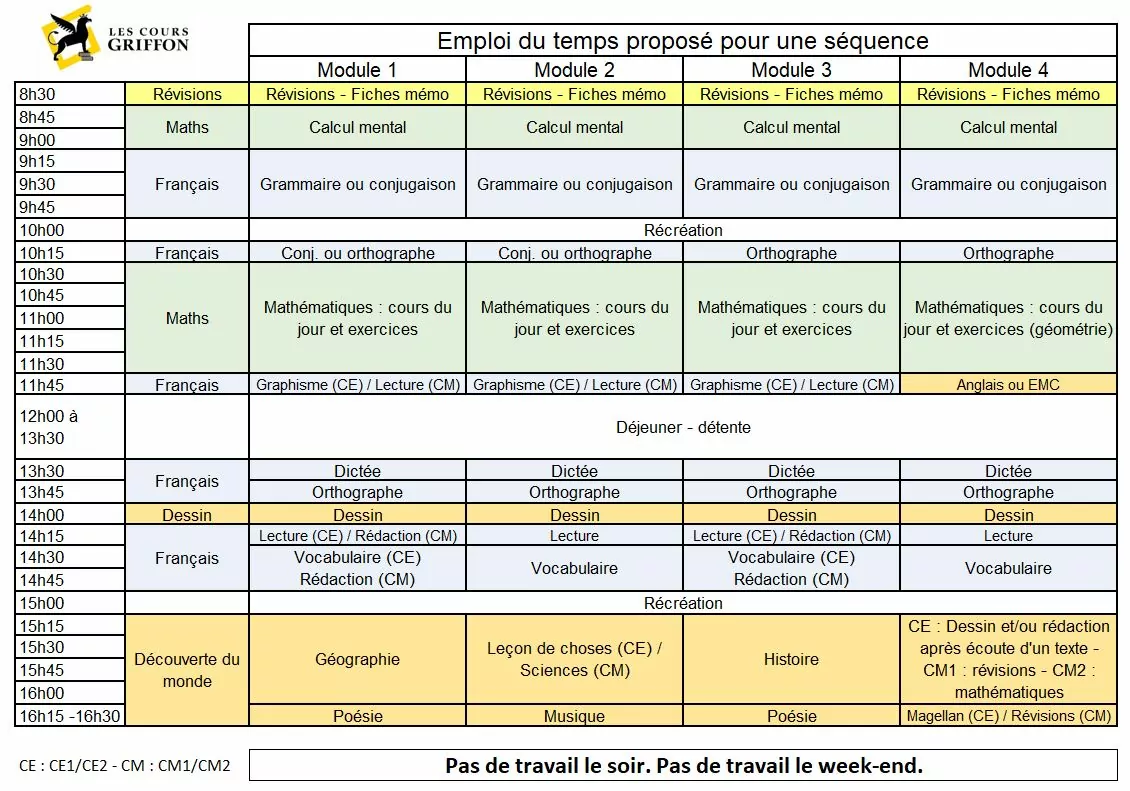 Ecole A La Maison Cours Griffon